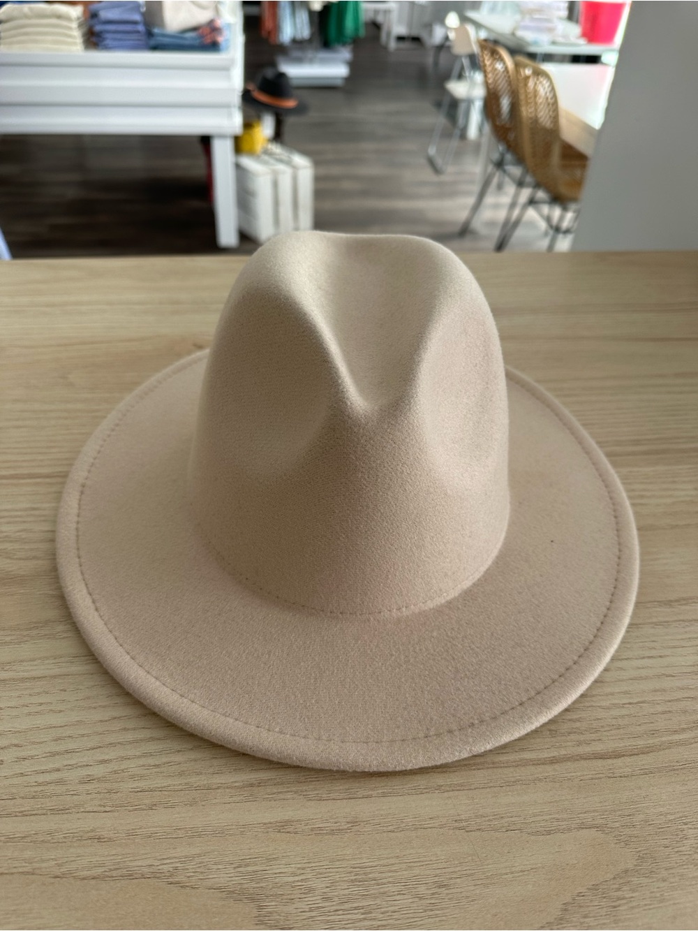 Brave Blush Beige Felt Fedora Hat